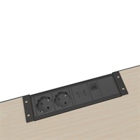 Axessline Outlet Strip - 2 eluttag typ F, 2 USB-A laddare, 1 data, sva